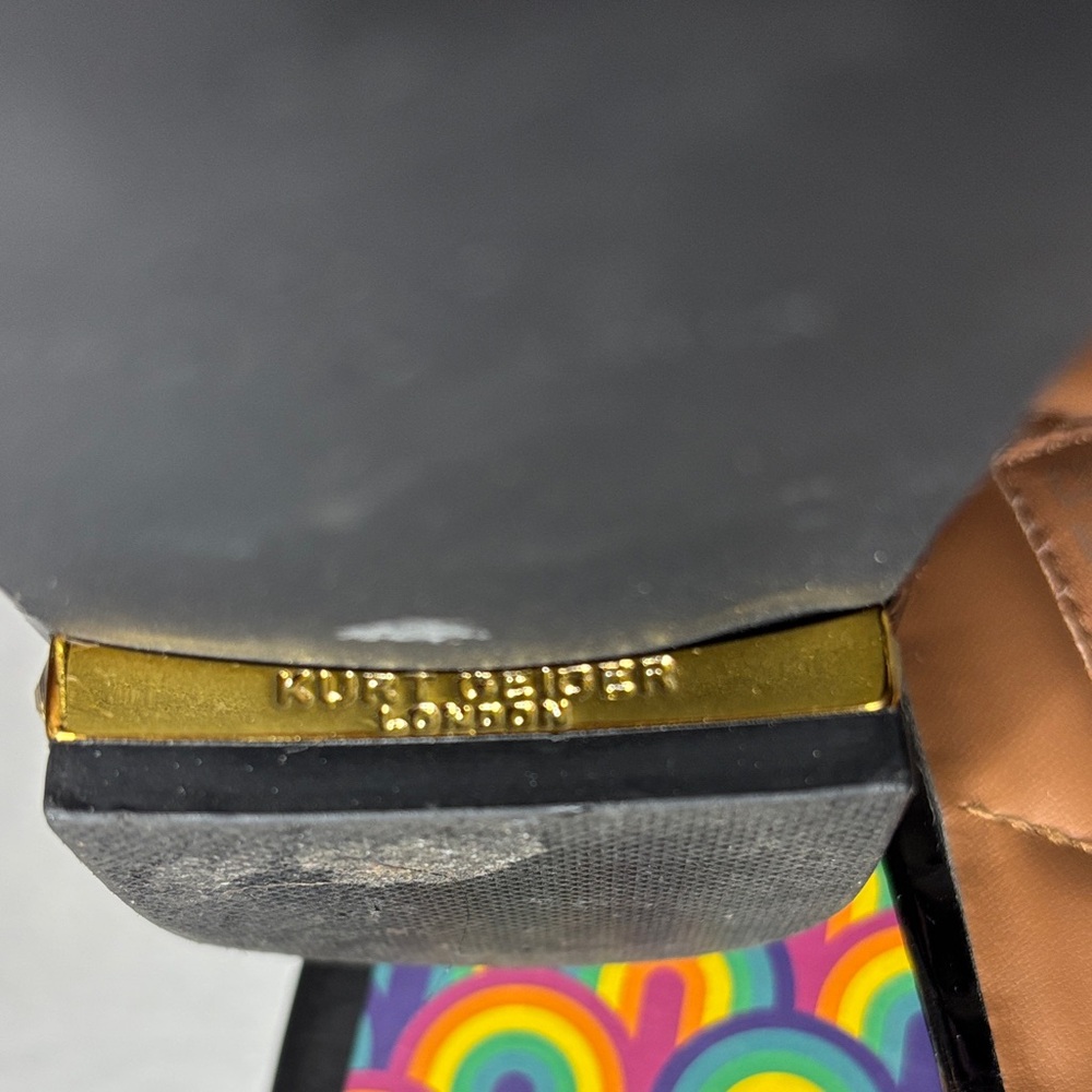 Kurt Geiger Black Slide Sandals with Gold Detail - Picture 9 of 12